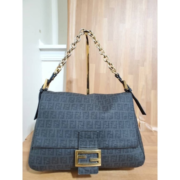 Authentic Fendi Tobacco Zuchinno Coated Canvas Mama Forever Shoulder Bag - Picture 4 of 12